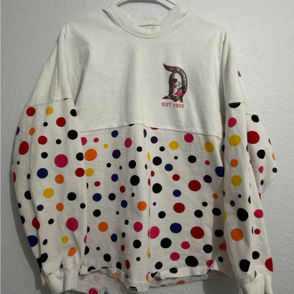 Disney White Polka Dot Women's Spirit Jersey
